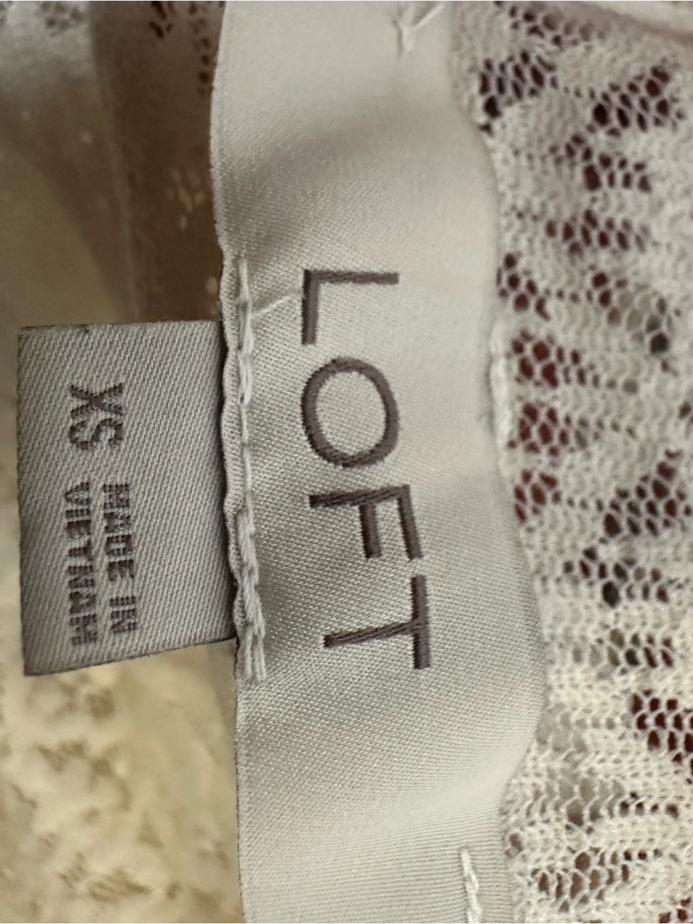 LOFT Ivory Lace Mock-Neck Blouse - Picture 4 of 7